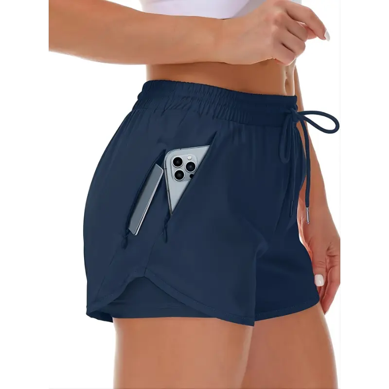 Women'S Casual Sports Shorts - Beige, Stretchy Lycra Fabric, Drawstring Waist, Multiple Pockets for Running and Fitness, Casual Sportswear|Casual Fit|Stretchy Fabric 4