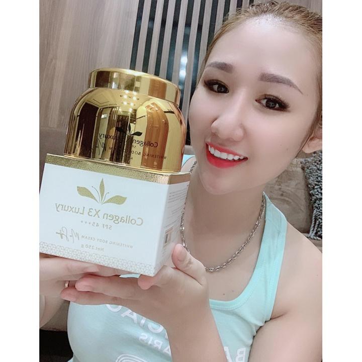 Combo Kem Body Collagen X3 Và Ủ Kích Trắng Collagen X3 Luxury Đông Anh Chính Hãng - Dưỡng Da Trắng Sáng Mịn Màng