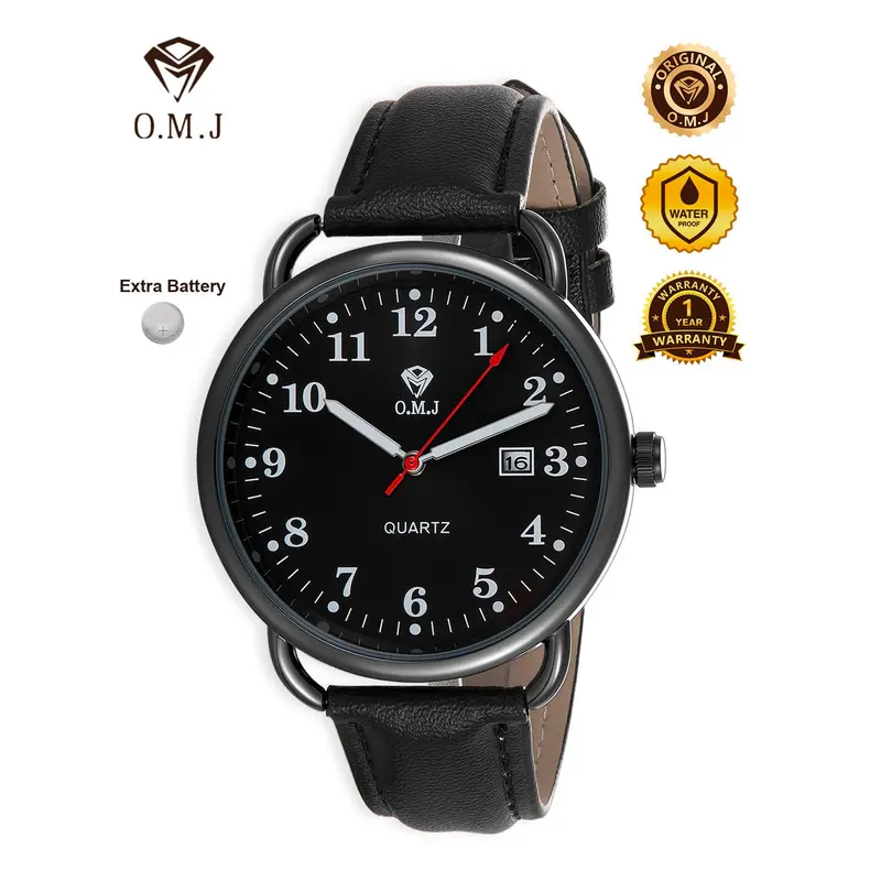 【O.M.J Official】Jam Tangan Netral Original Terbaru Strap Kulit Asli Seri G049 Neutral Watches 0