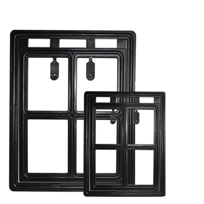 Product Introduction of Durable Plastic Pet Dog Cat Kitty Door for Screen Window Security Flap Gates Pet Tunnel Dog Fence Free Access Safe Door 4