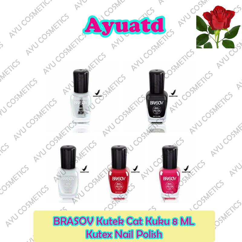 BRASOV Kutek Cat Kuku 8 ML Kutex Nail Polish Hitam Merah Art 2