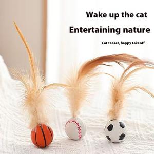 Mainan Kucing, Merentas Sempadan Gumi, Bola Lantun Getah Bulu Ayam Hit Baru, Reka Bentuk Burung Kakak Tua