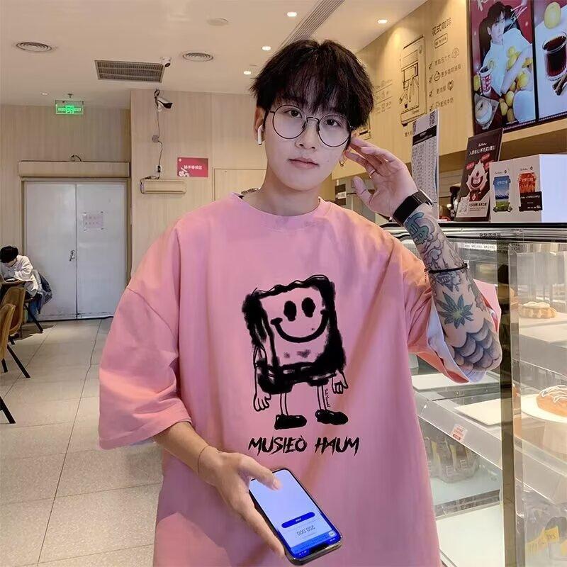 Product Introduction of Sponge Short-Sleeved Men's Summer Cotton Trendy Men's Top 13