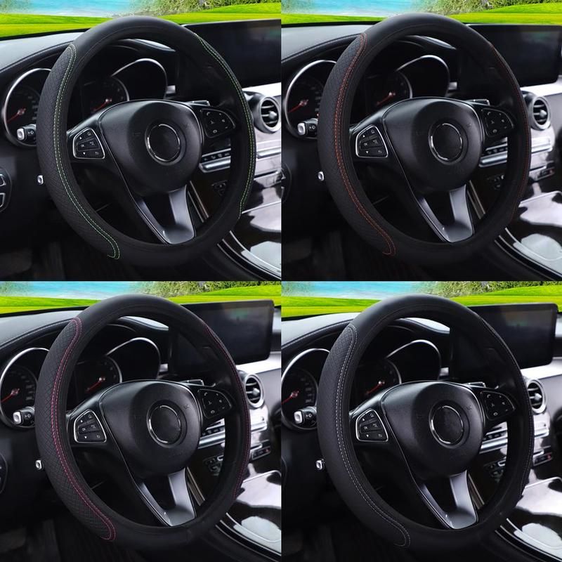 Product Introduction of Anti Slip Auto Decoration PU Leather Steering Covers 37-38cm Diameter Car Wheel Steering M1N2 48