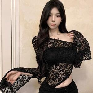 สาวเผ็ด สไตล์ความปรารถนาอันบริสุทธิ์ เสื้อแขนยาวไม่สมมาตร แขนหลุด แขนสั้นลูกไม้ไม่สม่ำเสมอ ฤดูใบไม้ผลิ ฤดูใบไม้ร่วง เสื้อใหม่เข้ารูปแขนหลุด 50 คอปก แขน สั้น ลูก ไม้ ผ้า ใส่ ได้ ทุก วัน เข้า รูป สเวตเตอร์ แขนยาว ร้าน 👗 ตะกร้า หน้า โปรไฟล์ 🛍️ ปาด ไหล่ ยาว