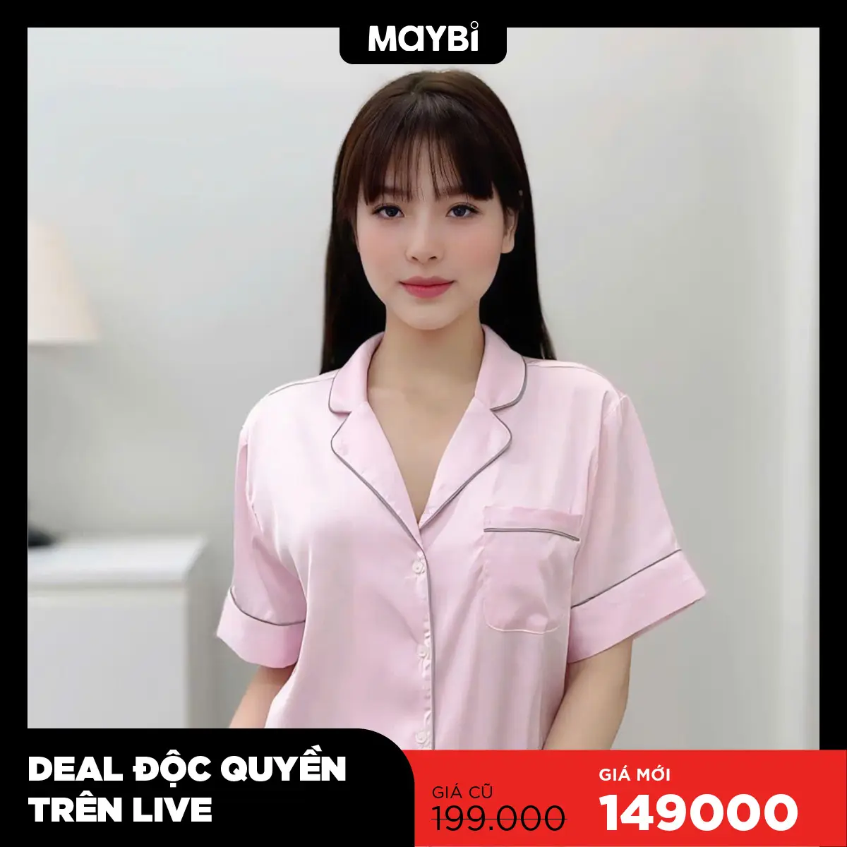 [VIỀN TRẮNG] Bộ pyjama ngắn suông lụa  ngắn viền Maybi đồ ngủ