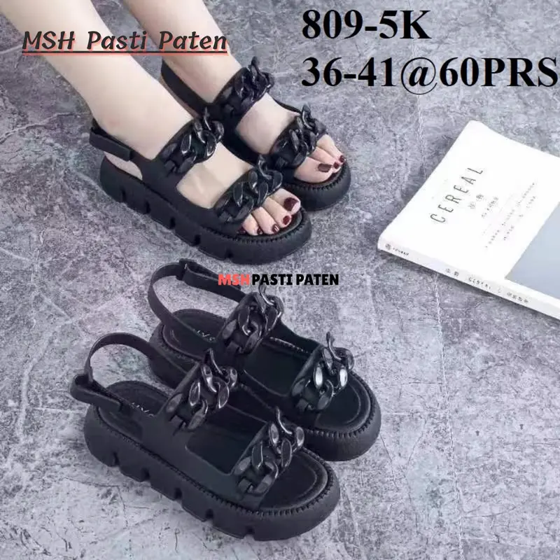 Sandal Gunung Karet kekinian Motif Rantai Wanita Anti Slip Jelly Sendal 1