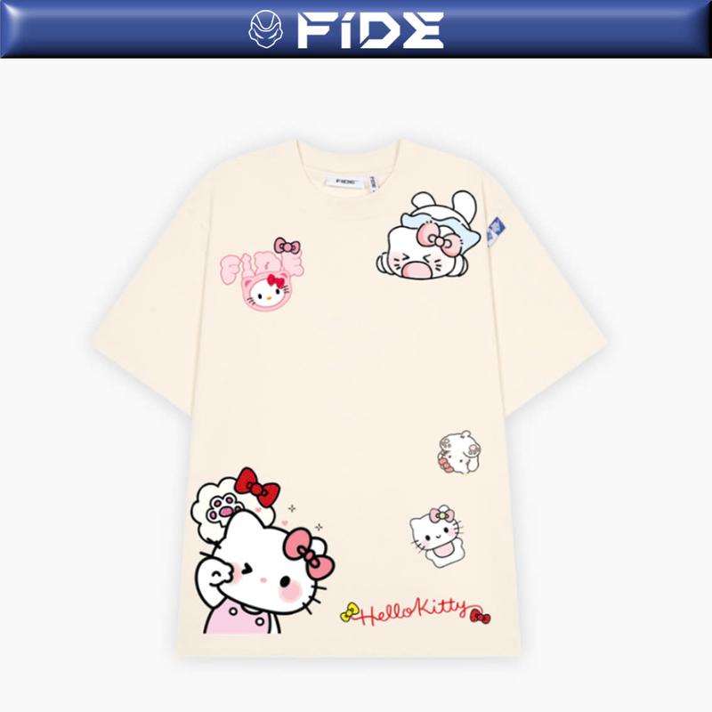 Áo thun FIDE Hello Kitty phông unisex form rộng local brand nam nữ cổ tròn oversize - AT149