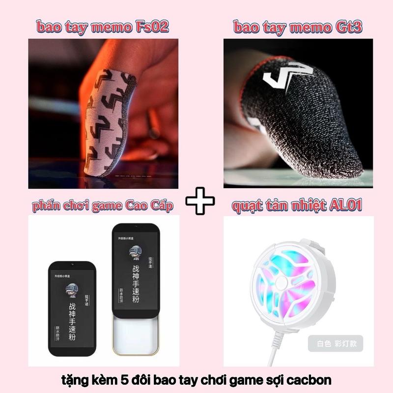 [COMBO CHIẾN TƯỚNG] : Bao Tay Chơi Game Fs02, Bao Tay GT3, Phấn Chơi Game Cao Cấp, Quạt Tản Nhiệt AL01 Kèm Quà Tặng