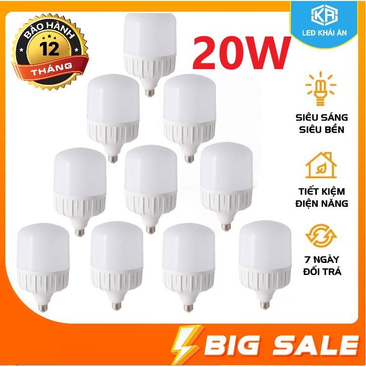   SALE  Bộ 10 bóng đèn Led 20W đuôi E27-Bảo hành 12 tháng. - Led Khải Ân 