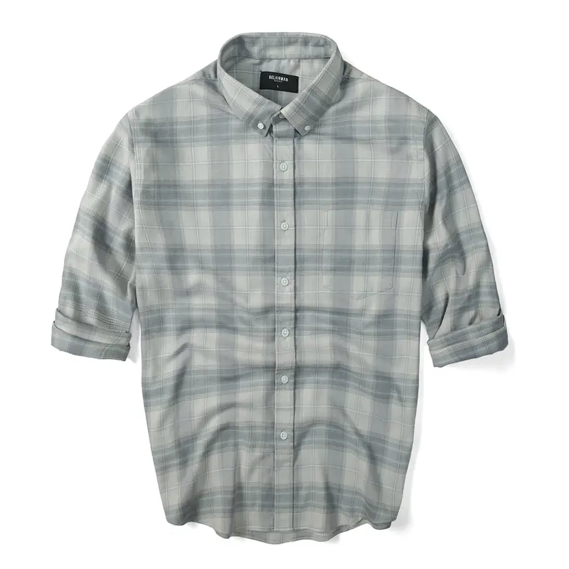 Áo sơ mi nam dài tay họa tiết caro vải flannel cao cấp - SMCF0126  Menswear Shirt Có Cổ 2