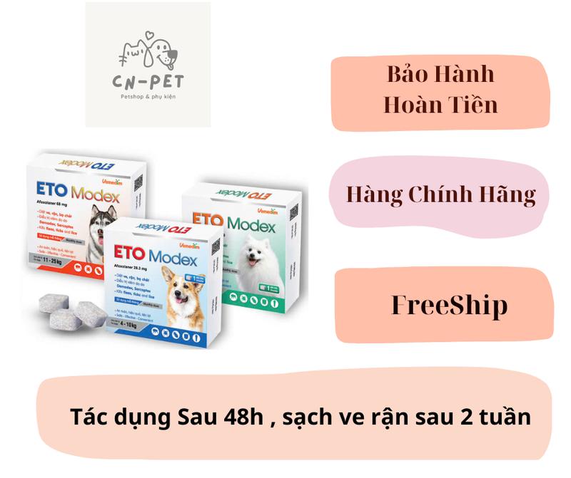 Vimedim Eto Modex Trị Ve Rận Bọ Chét Dưỡng Da Cho Chó Chính Hãng - Bảo Hành - Hoàn Tiền thuốc _ bột viên nhai vn