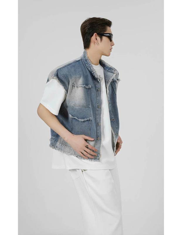 LITER STUDIO Áo Khoác Denim Gile Form Boxy Unisex 2 Color. 5
