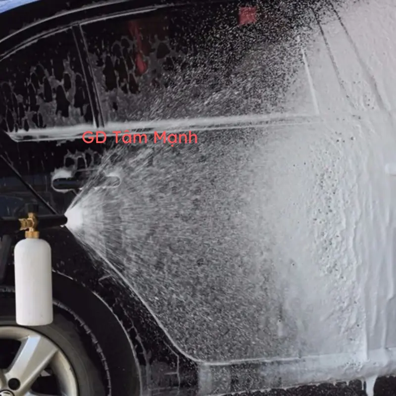 Bộ vòi xịt phun bọt tuyết rửa xe 1L lắp máy rửa xe áp lực cao và 5 béc xịt góc độ. 8