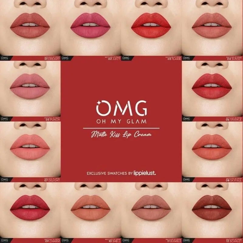 Murah! OMG Oh My Glam Matte Kiss Lip Cream | Lip Cream Matte Tahan Lama