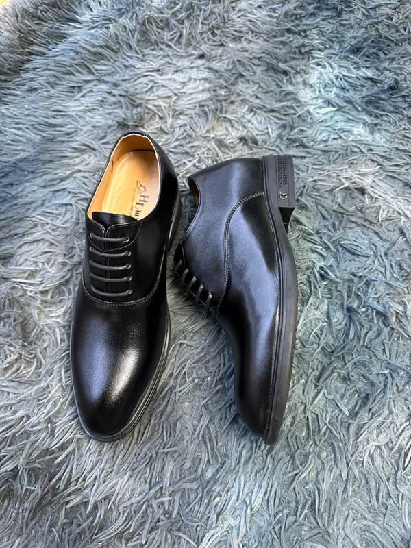 Giày Tây Nam Buộc Dây Tăng Chiều Cao 7cm Đế Ca Su Nhập Lịch Lãm Shoes - Cao Su 4