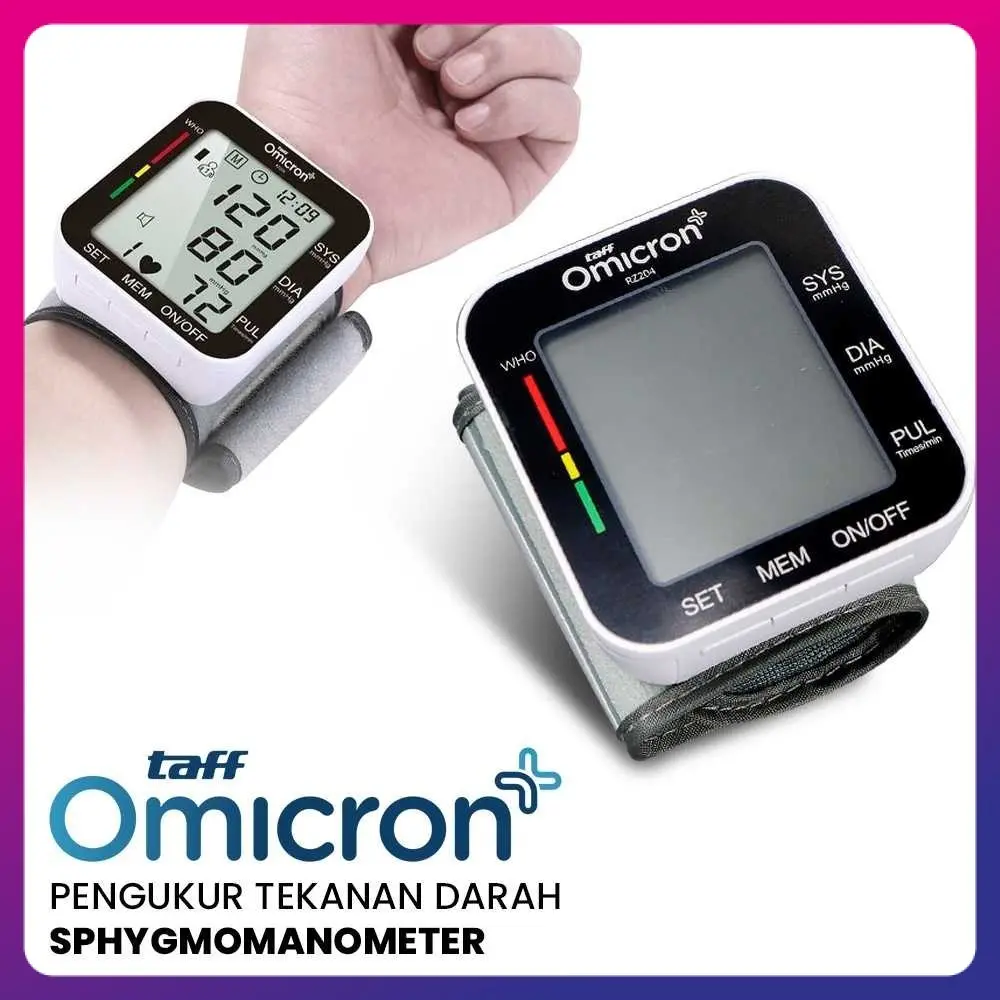 TaffOmicron Tensimeter Digital Pengukur Tekanan Darah Bahasa Indonesia - RZ-204