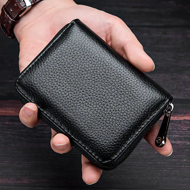 Anti theft brush men's organ card bag large capacity credit card cover anti magnetic card clip women's multi slot card bag driver's license