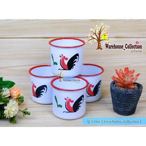 TERLARIS!!!! Cangkir Seng Jadul / Enamel 6cm, 7cm dan 8 cm POLOS,WARNA,MOTIF /hrg per bj