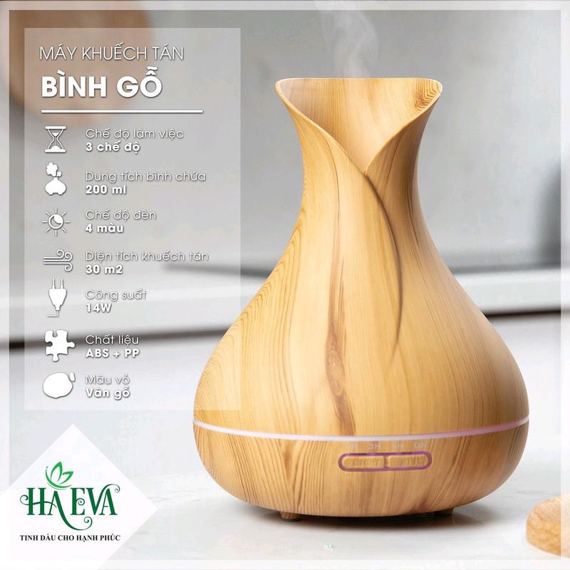 Máy xông tinh dầu Bình Gỗ Haeva 1