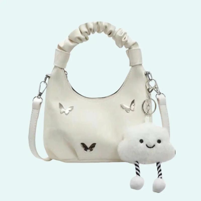  Túi xách nữ đeo chéo cầm tay tặng kèm móc charm đám mây dễ thương quai rúm dáng xinh da nhung mẫu mới 286 