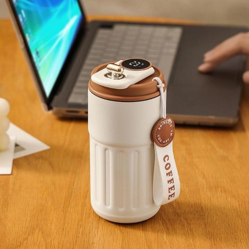 Product Introduction of Portable Temperature Display Insulated Coffee Mug, Vacuum Insulated Bottle with Strap, Tumbler Cups, Sports Water Bottle, Drinkware for Home Office Travel, Christmas Gift 9