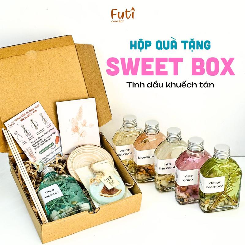 Hộp Quà Tặng Tinh Dầu Khuếch Tán Và Sáp Thơm Tinh Dầu Hương Nước Hoa Sweet Box 100ml Tặng Người Yêu Mẹ Đồng Nghiệp
