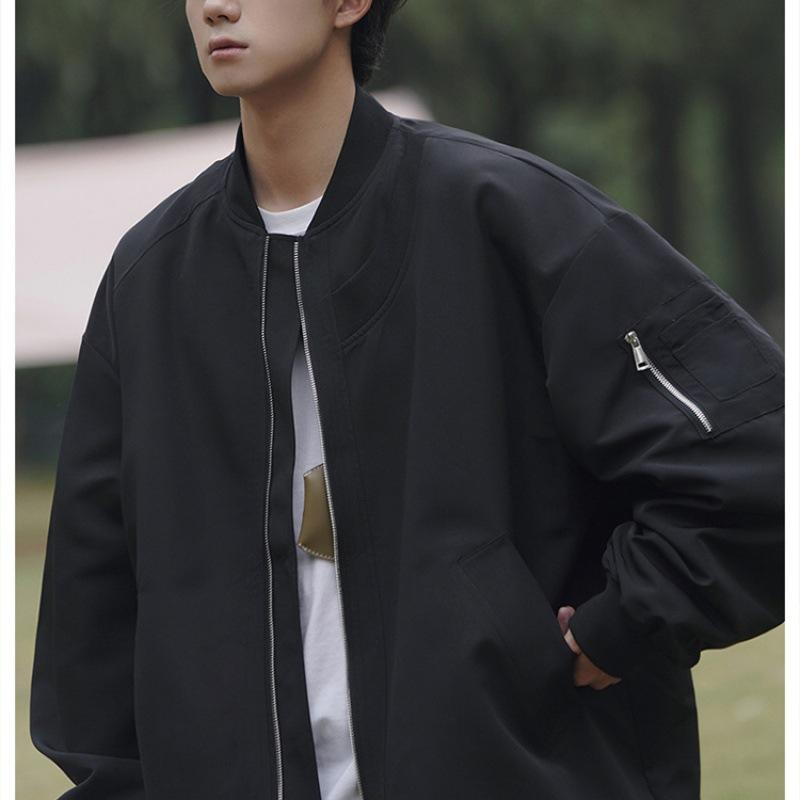 Áo Khoác Bomber, Phong Cách Cổ Điển Mỹ, Dành Cho Nam, Thích Hợp Cho Mùa Xuân Và Mùa Thu Menswear Jacket Nhung 4