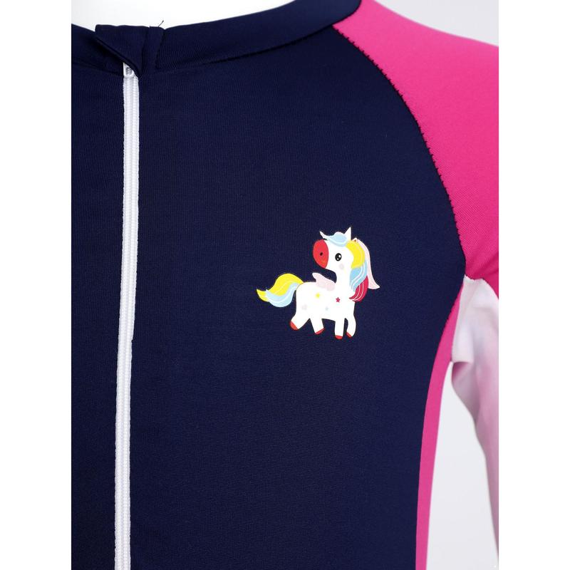 Hansber Girls Rash Guard Swimsuit UPF 50+ Full Cover Wetsuit Sun Protection Long Sleeve One Piece Swimwear 6