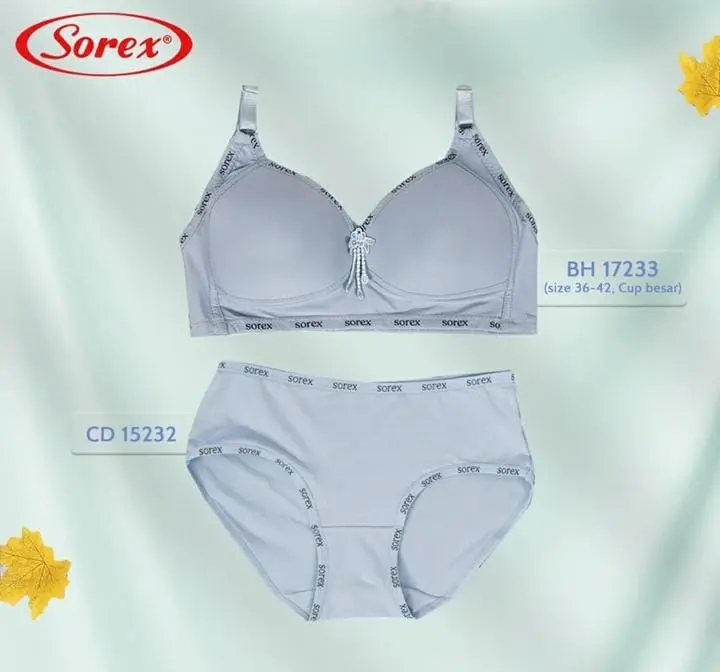 Bra Set Sorex seserahan Cup BesarBra 17233 + Celana Dalam 15232 super SOFT halus lembut adem 0