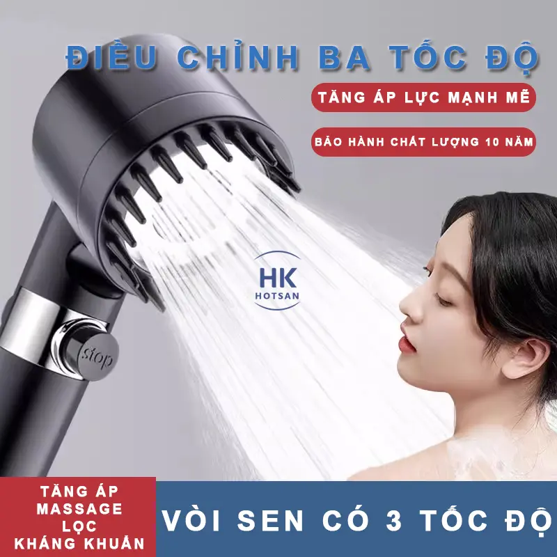 Đầu vòi hoa sen 3in1,  tăng áp vòi phun hoa sen phòng tắm tay cầm đa năng Sản xuất tại Đức