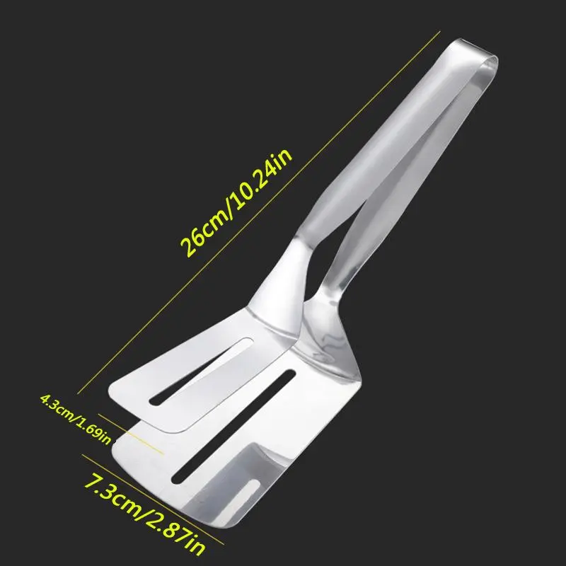 Stainless Steel Frying Spatula Clip, 1 Count Multifunctional Kitchen Spatula, Household Kitchen Tool for Outdoor Barbecue Fried Egg, Utensils 1