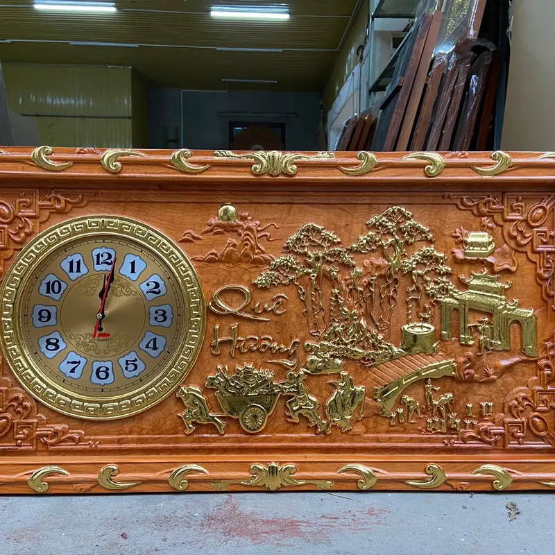 Đồng hồ treo tường gỗ gõ đỏ cao cấp 1