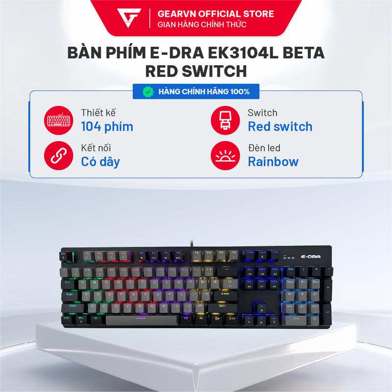 Bàn phím E-Dra EK3104L Beta Red Switch/ Blue Switch/ Brown Switch