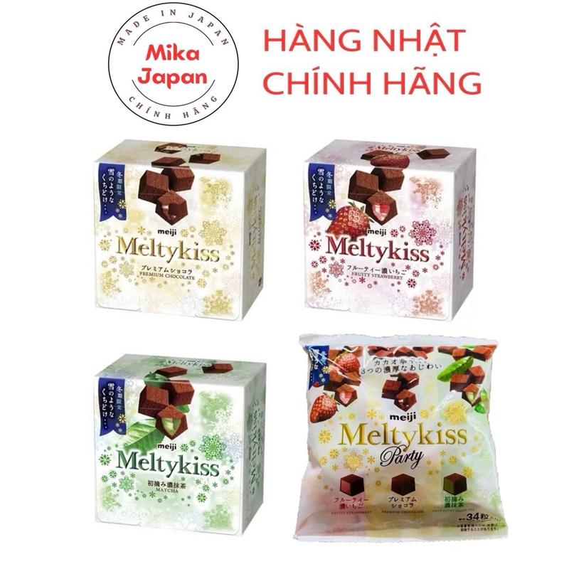  Socola tươi Meiji Meltykiss 56g Melty Kiss vị vani trà xanh dâu tây caramen nội địa Nhật Bản 