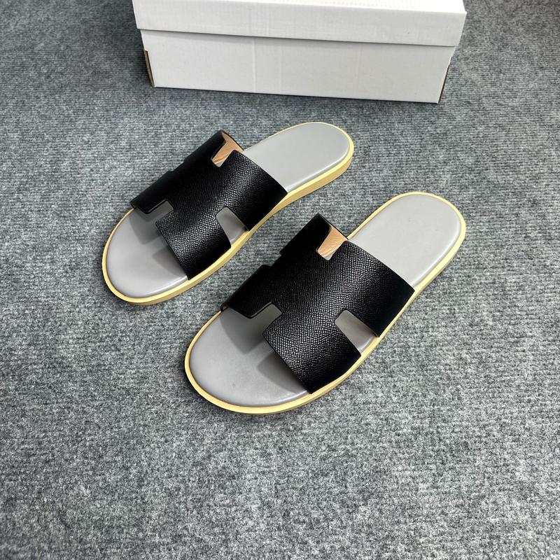 [Hàng loại 1 - Sơn Viền Quai] Dép Nam/Nữ Chữ H Size 36-45 Quai Kem Phom LikeAuth, Dép Da Quai Ngang Trend 2024, Đế Cao Su Cao Cấp, Dép Thời Trang (Nhung Đồng Quai Hậu Sandal DéP Đế Bằng) 2
