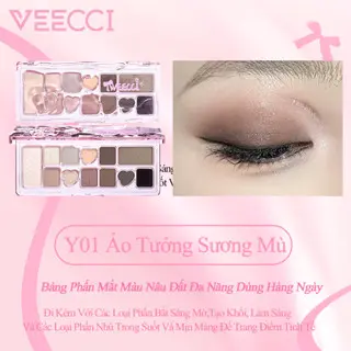 VEECCI CHÍNH HÃNG Bảng Phấn Mắt 11 Ô Ánh Ngọc Trai Lì Đa Chức Năng Phát Triển Màu Sắc Lâu Dài Dễ Bị Nhòe 9.3g YOOMI Cosmetics 6