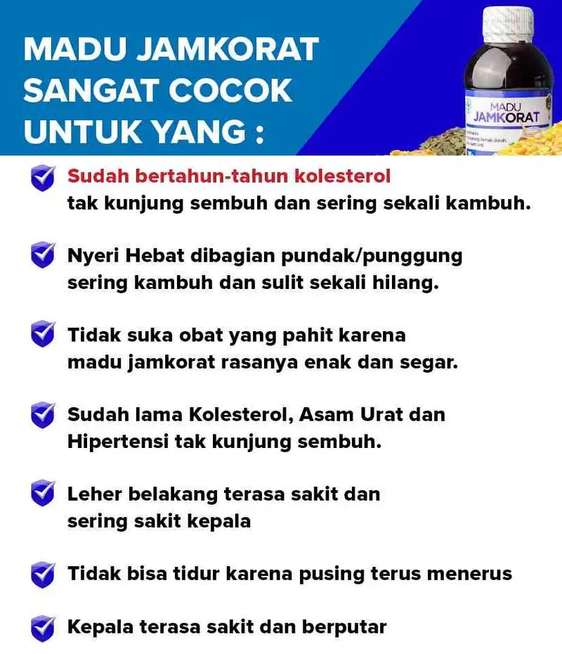 Product Introduction of Jamkorat Madu Fira Herbalindo Membantu Menormalkan Kolesterol dan Asam Urat Nyeri Encok Pegel Linu Lutut dan Persendian 1
