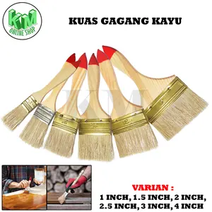 Kuas Cat 1inch 1.5inch 2inch 2.5inch 3inch 4inch Kuas Tembok Kuas Kayu Kuas Cat Minyak Serbaguna