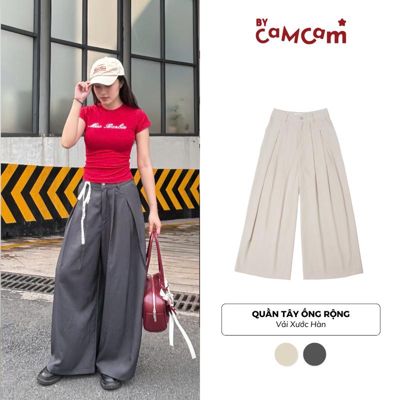Quần Tây Basic 2025 Bycamcam Ống Rộng Hack Dáng Đứng Form Đi Làm Đi Học Basic Cho Nữ