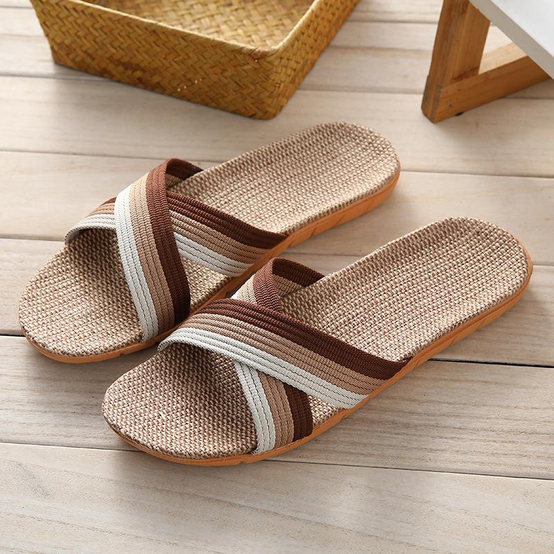 Product Introduction of Lenbychia - [Sẵn size] Dép cói quai chéo NAM phối màu basic - ứng dụng cao, văn phòng, trong nhà, đi biển - TN52 6