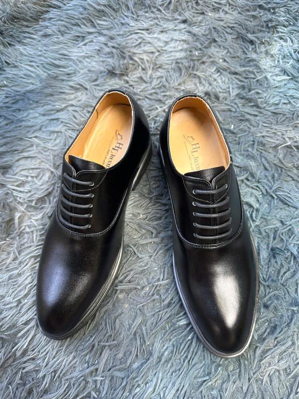 Giày Tây Nam Buộc Dây Tăng Chiều Cao 7cm Đế Ca Su Nhập Lịch Lãm Shoes - Cao Su 0
