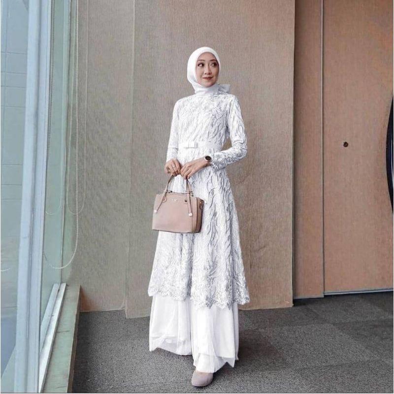 Product Introduction of MAXI ALMIRA / 4 UKURAN / M / L / XL / XXL / GAMIS KONDANGAN / GAMIS TILE MUTIARA / FASHION GAMIS WANITA Panjang Dalaman Muslim Pita Dress Pesta Kombinasi Remaja 13