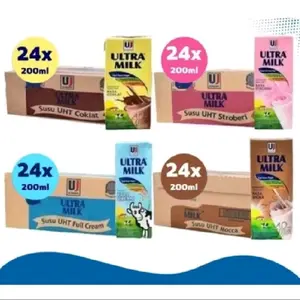 Ultra Milk Susu UHT 200ml 1 dus isi 24 Tinggi Protein Kalsium & Vitamin D untuk Kesehatan Tulang