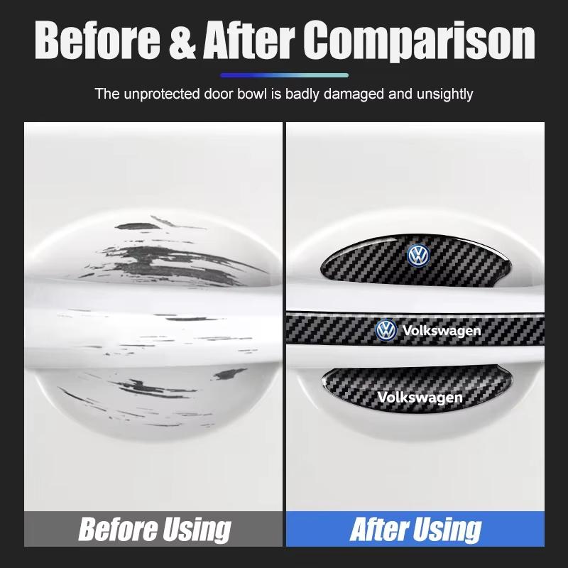 Product Introduction of Car Door Carbon Fiber Protection Sticker Handle Film Door Bowl Protector For Volkswagen VW Polo Jetta Golf mk6 mk7 Beetle Passat b7 Tiguan Vento Car Sticker 3