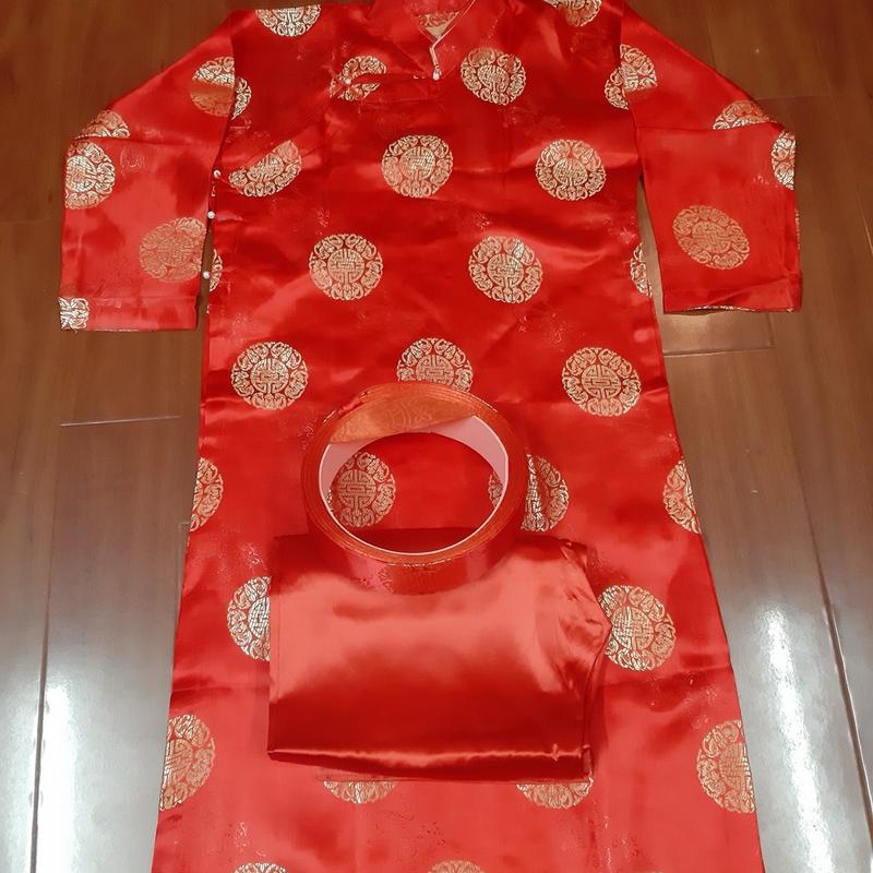 Bộ Quần Áo Mừng Thọ (Bao Gồm Áo, Quần & Khăn Xếp Đội Đầu) - Trang Phục Mừng Thọ, Lễ Đình Chùa, Nhà Thờ Họ 1