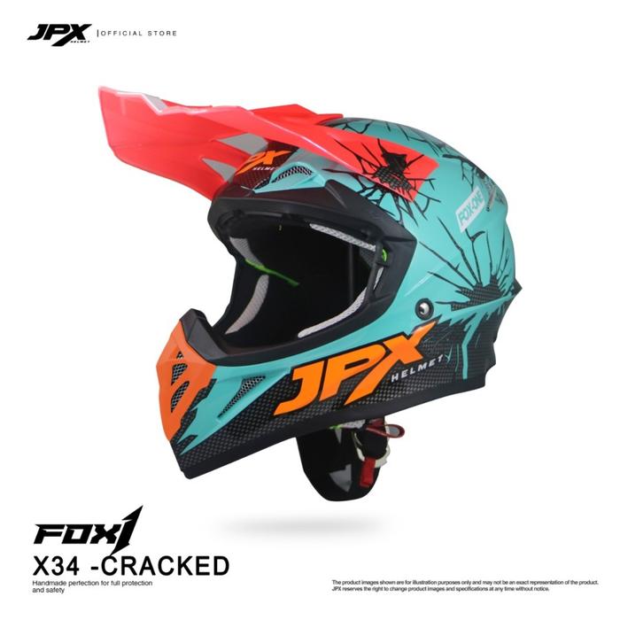 Gambar Helm JPX Cross Full Face FOX1 X34 - FLUORESCENT YELLOW DOFF, L dari JPX HELMET Kab. Tangerang Tokopedia