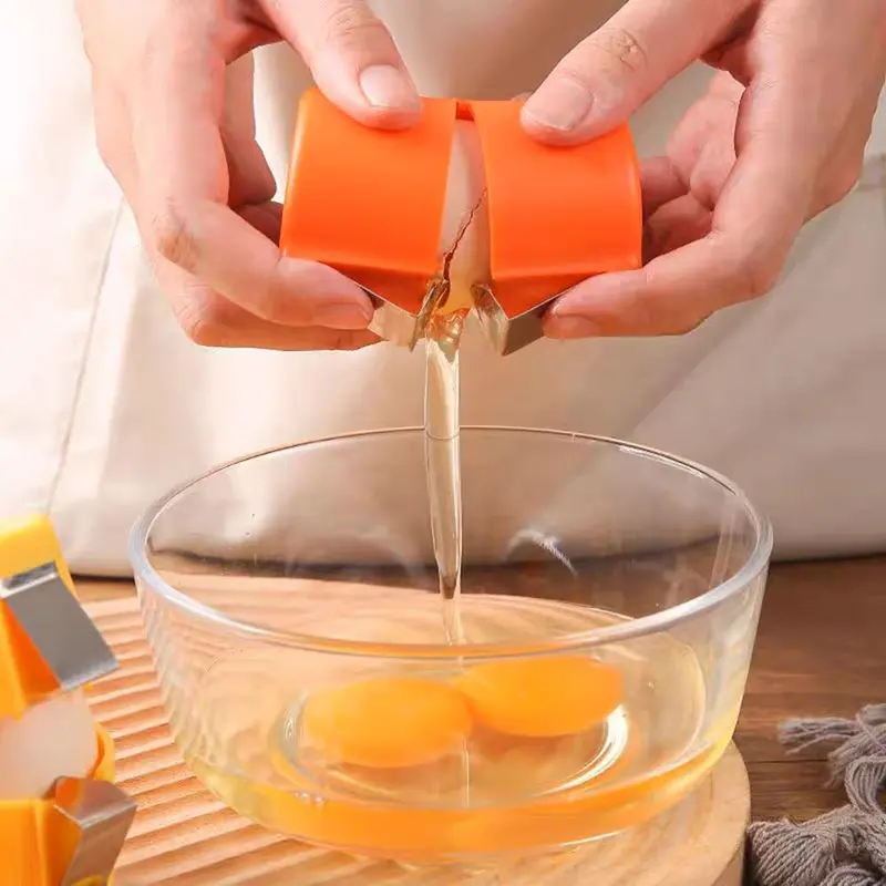 Portable Plastic Egg Opener, 3 Counts Quick Egg Cracker, Stainless Steel Kitchen Gadget, Household Kitchen Cooking Essentials, Home Kitchen Accessories, Kitchenware 3