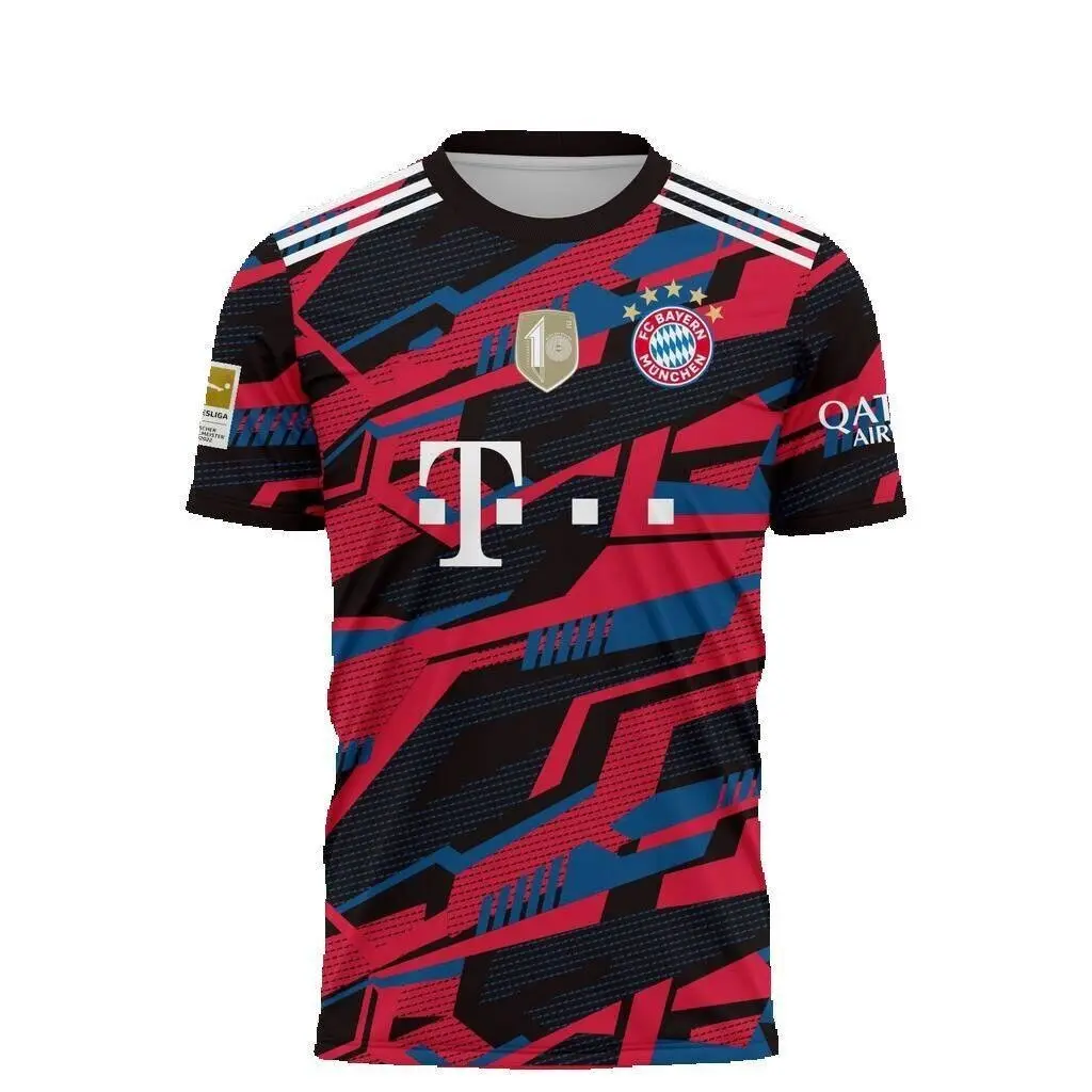 JS 2024 Bayern Munchen Fantasy Jersey Football Tshirts Short Sleeve Sports Tee Plus Size