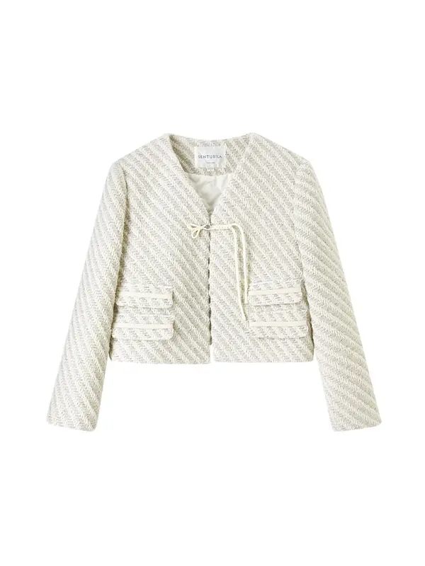 Women's Solid Color Button Front Jacket, Casual Long Sleeve V Neck Outerwear for Fall & Winter, Women's Clothing for Daily Wear 0